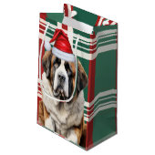 Saint Bernard Santa Dog Holiday Plaid Christmas Klein Cadeauzakje (Achterkant Gekanteld)