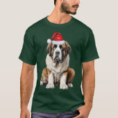 Saint Bernard Santa Dog Lover Funny Christmas T-shirt (Voorkant)