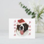 Saint Bernard Santa Paws Feestdagenkaart (Staand voorkant)