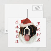 Saint Bernard Santa Paws Feestdagenkaart (Voorkant / Achterkant)