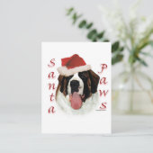Saint Bernard Santa Paws Feestdagenkaart (Staand voorkant)