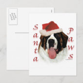 Saint Bernard Santa Paws Feestdagenkaart (Voorkant / Achterkant)