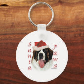 Saint Bernard Santa Paws Sleutelhanger (Voorkant)