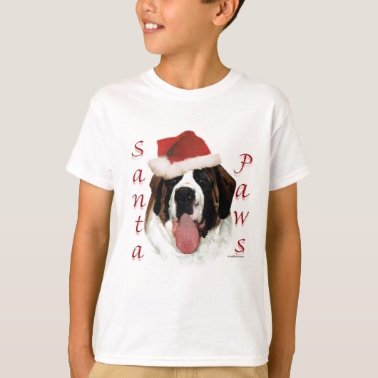 Saint Bernard Santa Paws T-shirt (Voorkant)