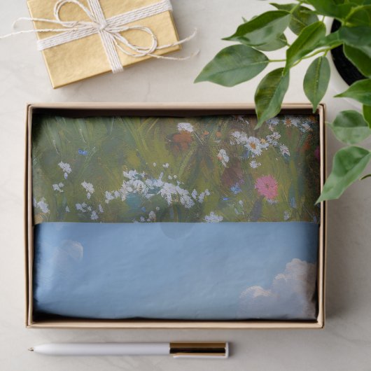 Saint Bernard Schilderachtig Wildflower Field Deco Tissuepapier (Geschenk)