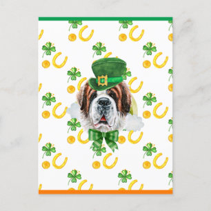 Saint Bernard Shamrock St. Patricks Day Feestdagenkaart