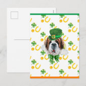 Saint Bernard Shamrock St. Patricks Day Feestdagenkaart (Voorkant / Achterkant)