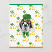 Saint Bernard Shamrock St. Patricks Day Feestdagenkaart (Voorkant)