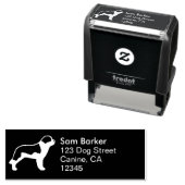 Saint Bernard Silhouette Retouradres Zelfinktende Stempel (In situ)