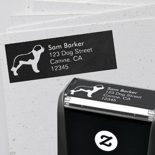 Saint Bernard Silhouette Retouradres Zelfinktende Stempel