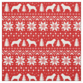 Saint Bernard Silhouettes Kerstvakantie Kerstmis Stof (Swatch)