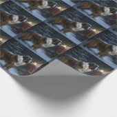 Saint Bernard Snowy Sleigh Kerstdecoratie Cadeaupapier (Hoek)