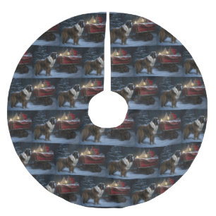 Saint Bernard Snowy Sleigh Kerstdecoratie Kerstboom Rok