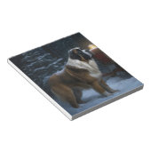 Saint Bernard Snowy Sleigh Kerstdecoratie Notitieblok (Schuin)