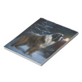 Saint Bernard Snowy Sleigh Kerstdecoratie Notitieblok (Linkerzijde)