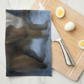 Saint Bernard Snowy Sleigh Kerstdecoratie Theedoek (Quarter Fold)