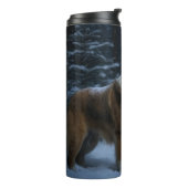 Saint Bernard Snowy Sleigh Kerstdecoratie Thermosbeker (Gedraaid links)