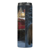 Saint Bernard Snowy Sleigh Kerstdecoratie Thermosbeker (Achterkant)