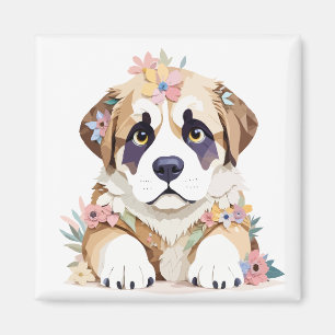 Saint Bernard Speelse Schattige Fun Dier Kleurrijk Magneet