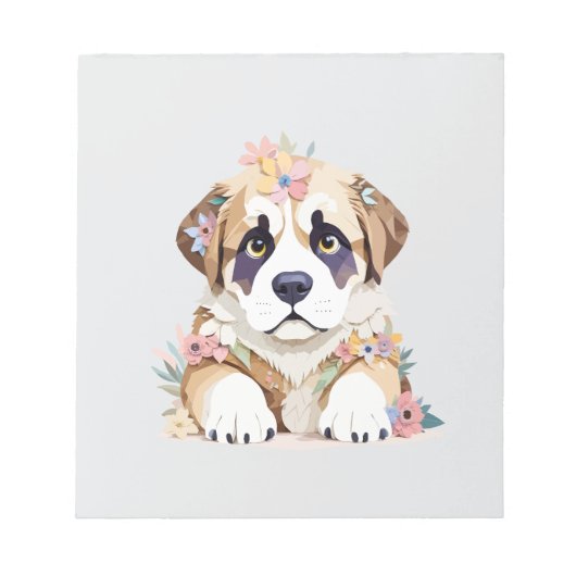 Saint Bernard Speelse Schattige Fun Dier Kleurrijk Notitieblok (Voorkant)