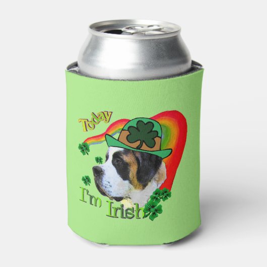 Saint Bernard St Patricks Day Blikjeskoeler (Blikje Voorkant)