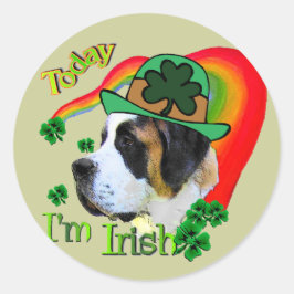 Saint Bernard St Patricks Day Ronde Sticker