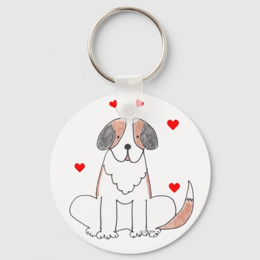 Saint Bernard Valentijn Ears Sleutelhanger (Voorkant)