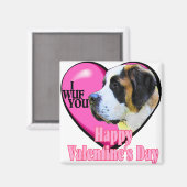Saint Bernard Valentijnsdag Gifts Magneet (Voorkant / Achterkant)