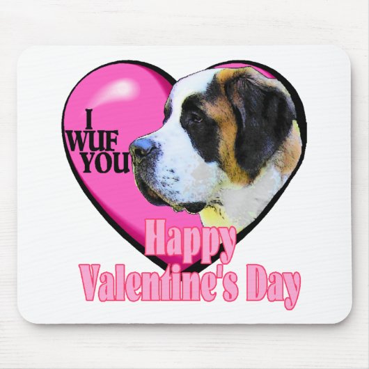 Saint Bernard Valentijnsdag Gifts Muismat (Voorkant)