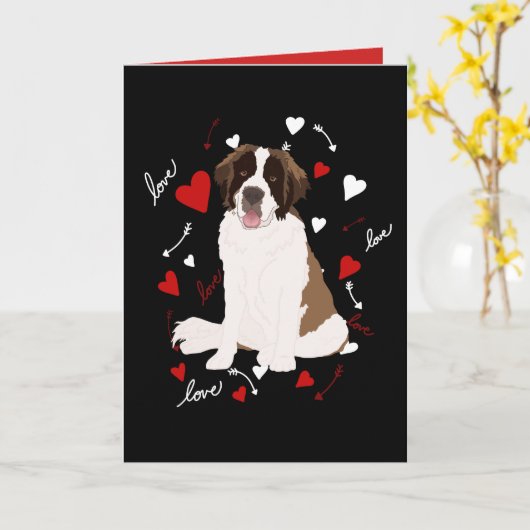 Saint Bernard-Valentijnsdag Kaart (Gele Bloem)
