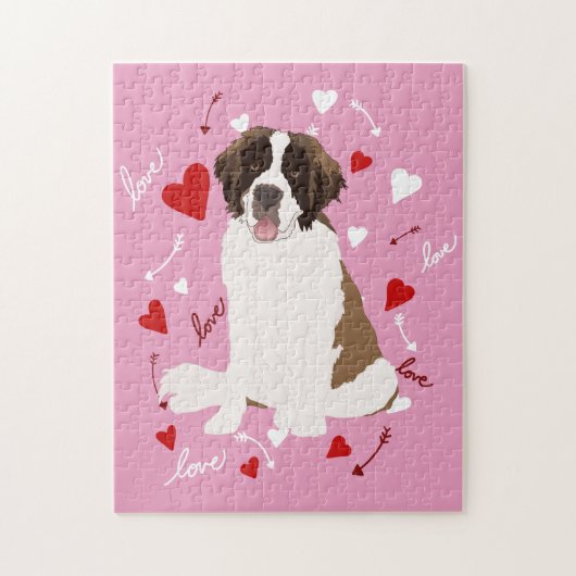 Saint Bernard-Valentijnsdag Legpuzzel (Verticaal)