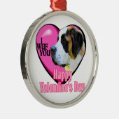 Saint Bernard-Valentijnsdag Metalen Ornament (Rechts)