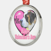 Saint Bernard-Valentijnsdag Metalen Ornament (Links)