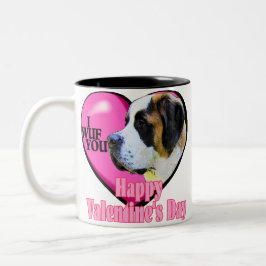 Saint Bernard-Valentijnsdag Tweekleurige Koffiemok