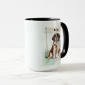 Saint Bernard Watercolor Personalized Dog Mok (Voorkant rechts)