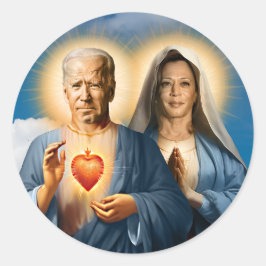Saint Biden Harris gebedskaars Ronde Sticker