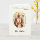 Saint Blaise Feest Dag Zegeningen Waterverf Krans Kaart (Gele Bloem)