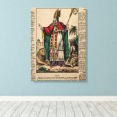 Saint Blaise. Verkleurde lithograaf v Canvas Afdruk (Insitu (Houten vloer))