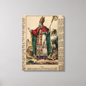 Saint Blaise. Verkleurde lithograaf v Canvas Afdruk (Voorkant)