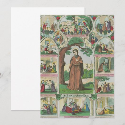 Saint Brigid of Ireland Kaart (Voorkant / Achterkant)