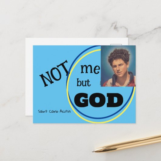 Saint Carlo Acutis Briefkaart (Voorkant / Achterkant in situ)