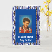 Saint Carlo Acutis Gevouwen Wenskaart Kaart (Gele Bloem)