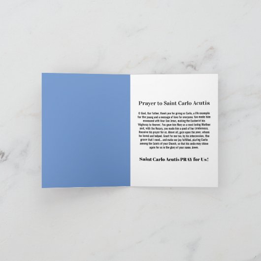 Saint Carlo Acutis Kaart (Binnen)