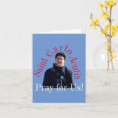 Saint Carlo Acutis Kaart (Gele Bloem)