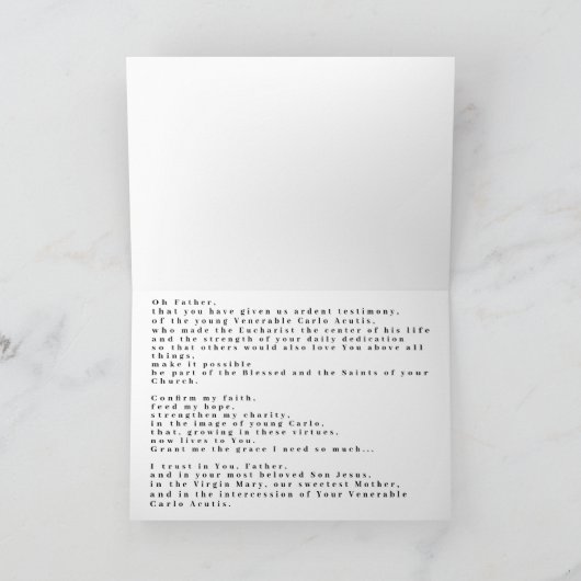 Saint Carlo Acutis Kaart (Binnen)