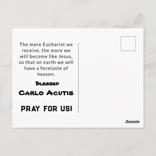 Saint Carlo Acutis Kaart (Achterkant)