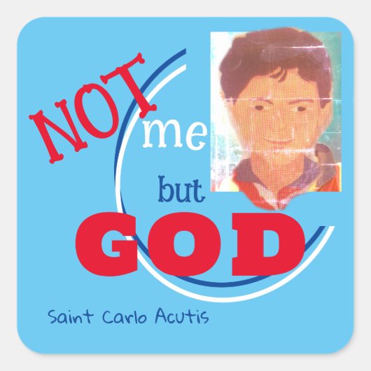 Saint Carlo Acutis Square Sticker (Voorkant)