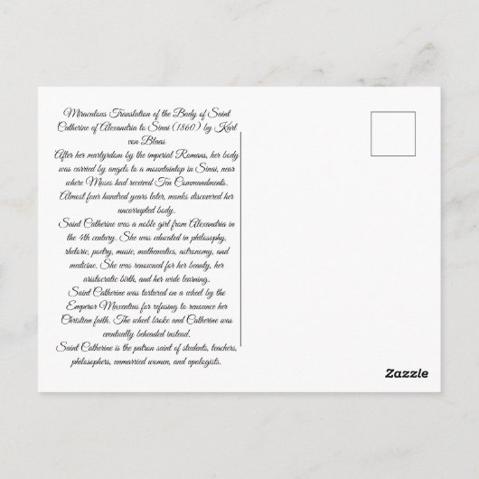 Saint Catherine Briefkaart (Achterkant)