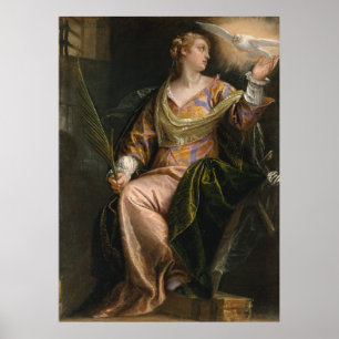 Saint Catherine of Alexandria in de gevangenis - V Poster