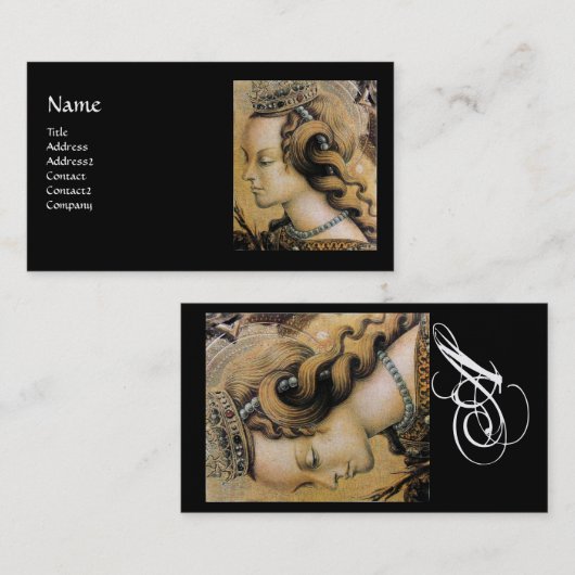 Saint Catherine of Alexandria Monogram zwart goud Visitekaartje (Voorkant / Achterkant)